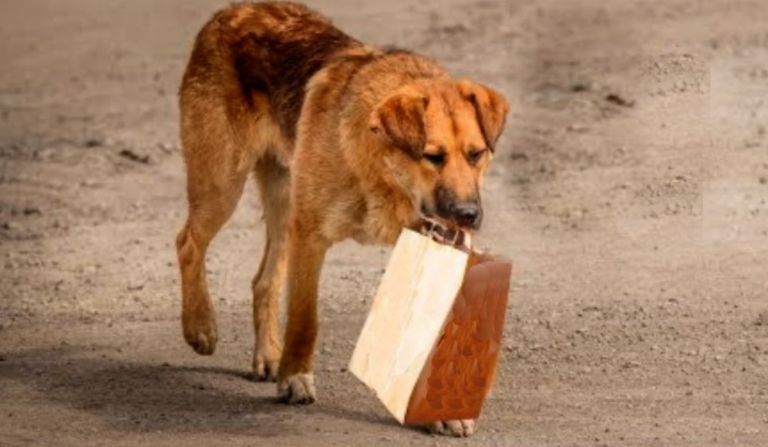 Kожен день собака приходила за їжею до людей і відносила її в пакеті до підземного переходу. Чоловік прослідкував за нею і о6імлів від побаченого.